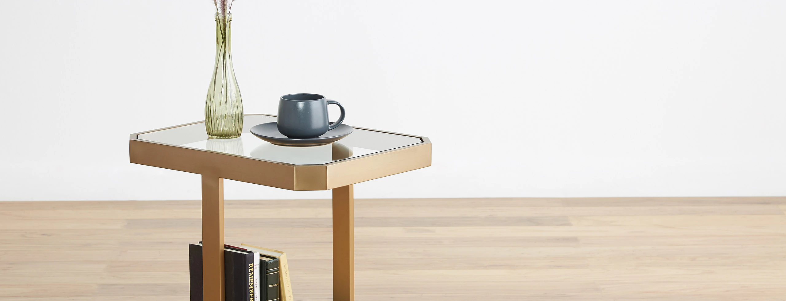 Fay End Table Yellow Copper Clear