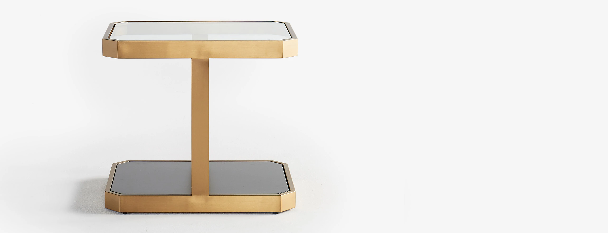 Fay Side Table Clear Yellow Copper