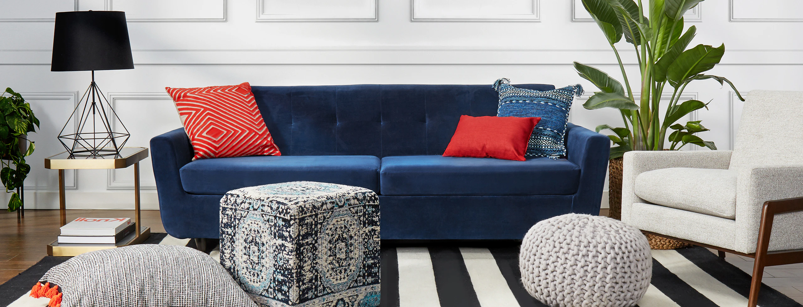 Hero Hughes Sofa Royale Cobalt flipped