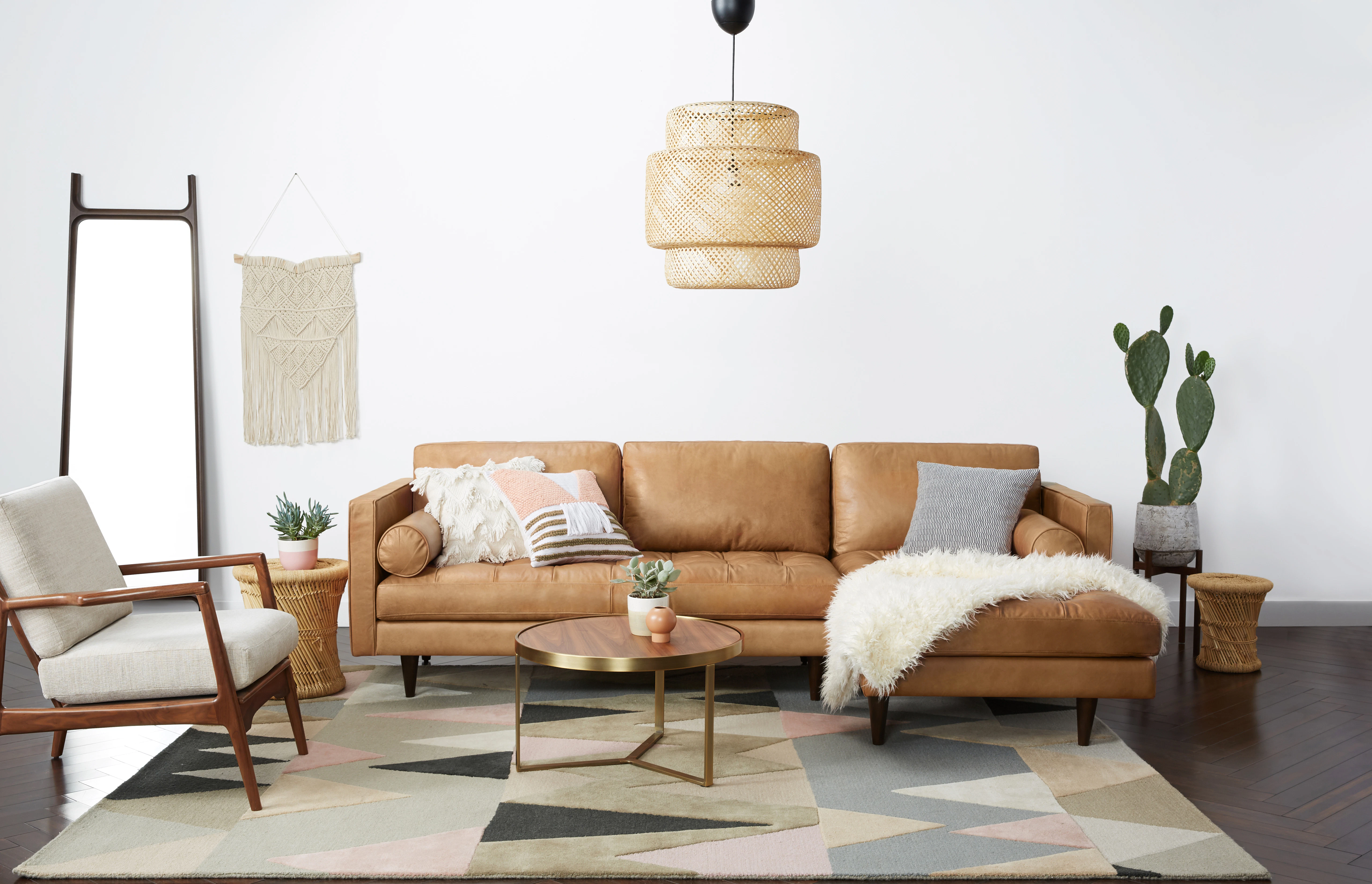 Briar Leather Sectional Santiago Camel