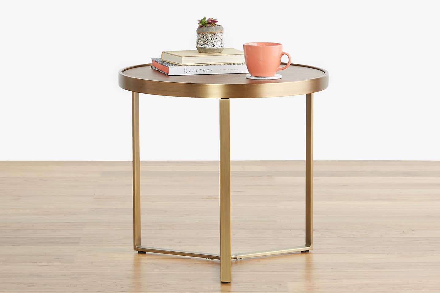 Mindy End Table Walnut Yellow Copper