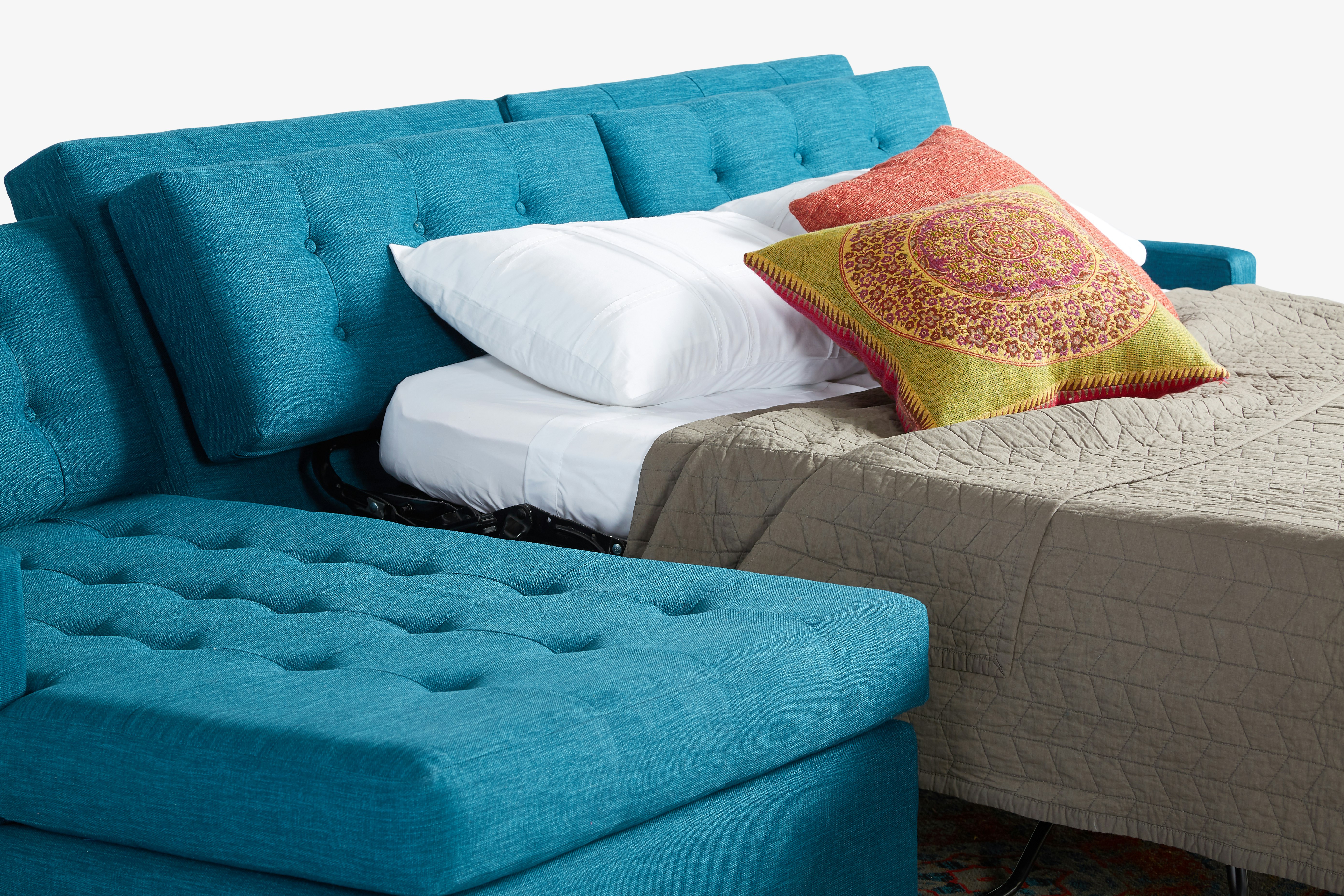 Eliot Sleeper Sectional Zenith Teal