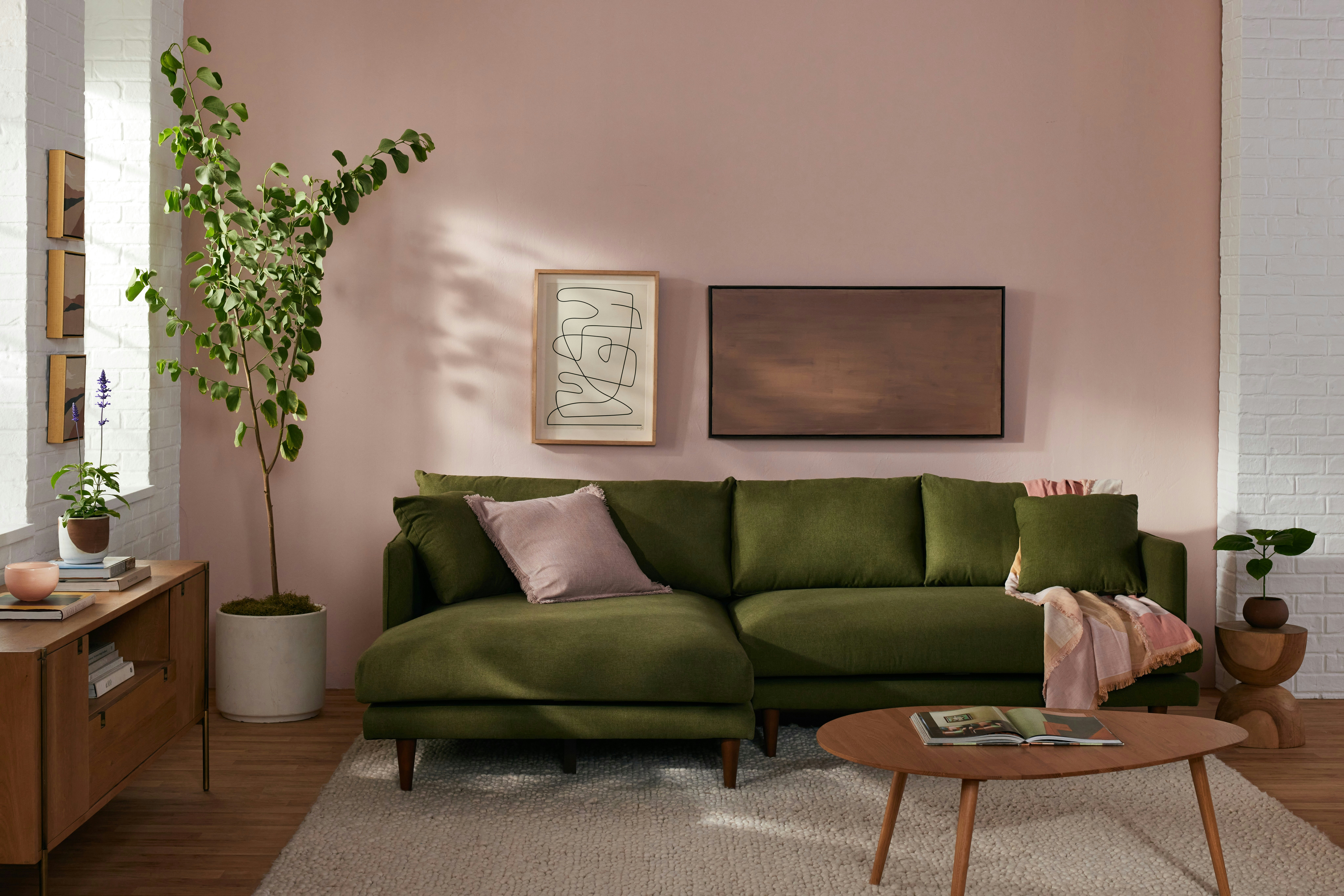 Lewis Sectional Left Faithful Olive