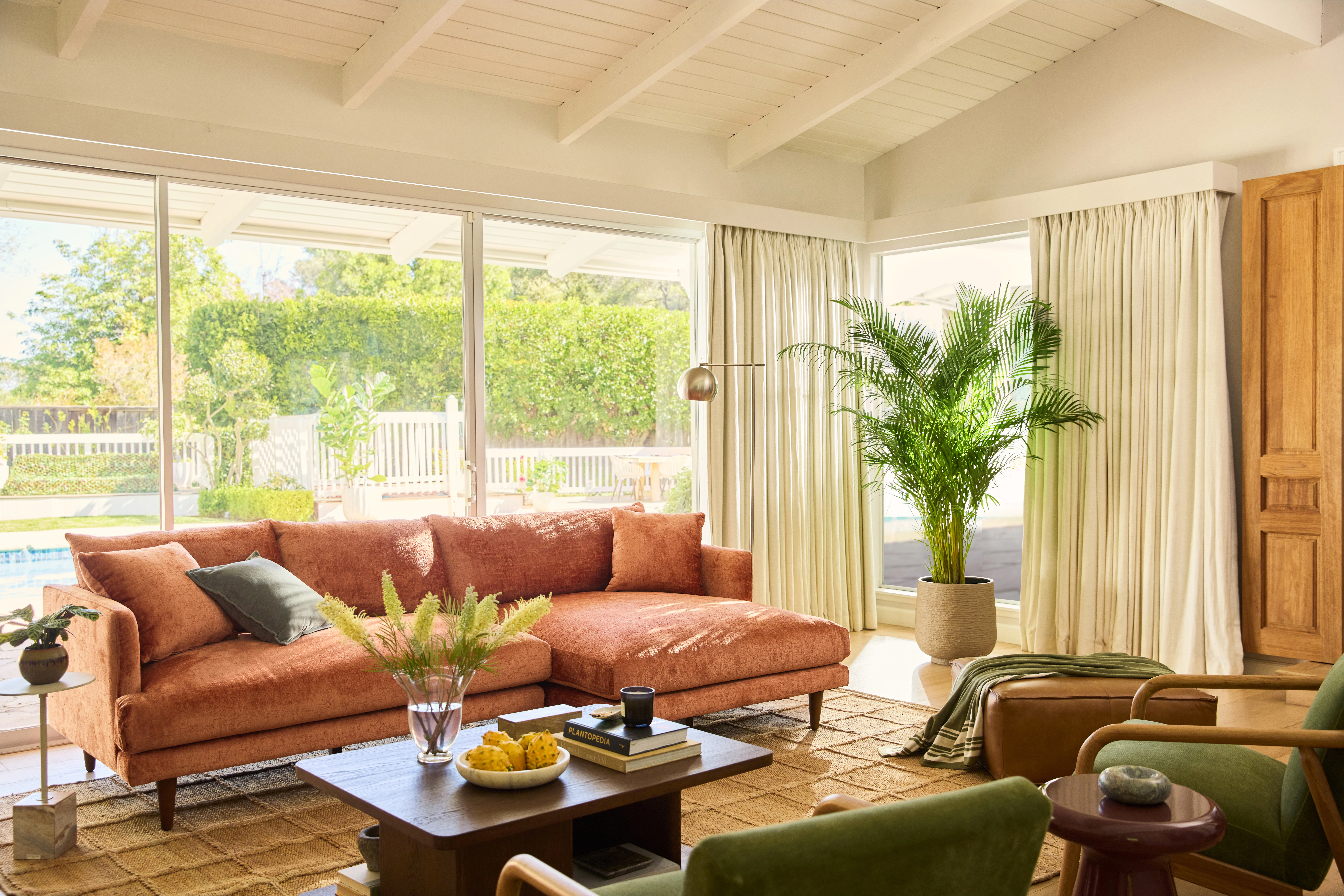 Lewis Sectional Plush Terra Rose