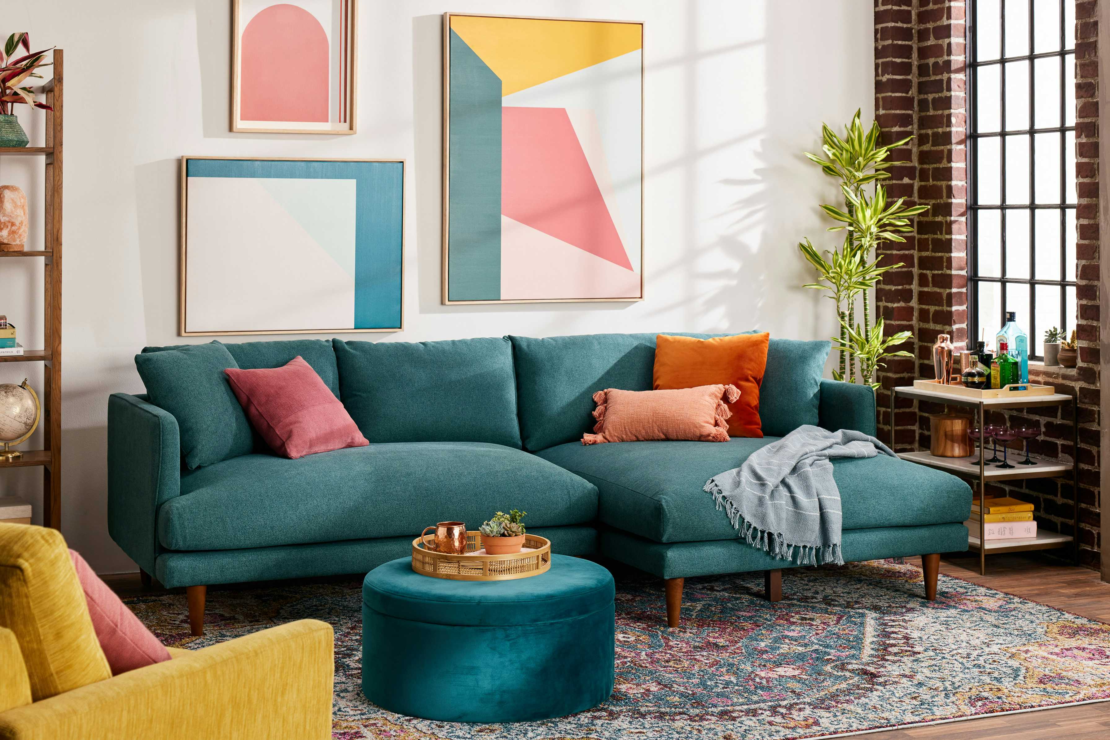 Lewis Sectional Villa Teal
