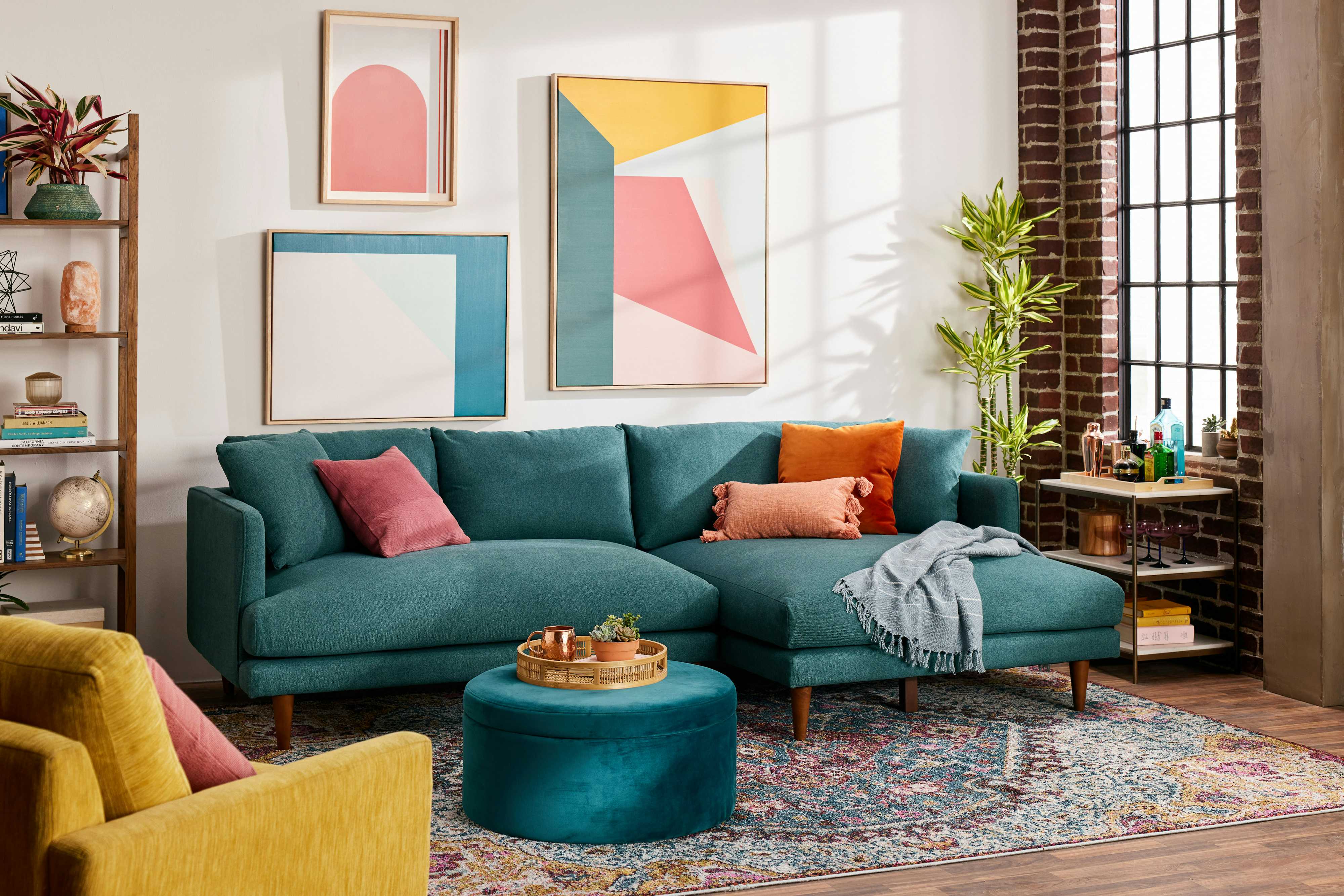 Lewis Sectional Villa Teal