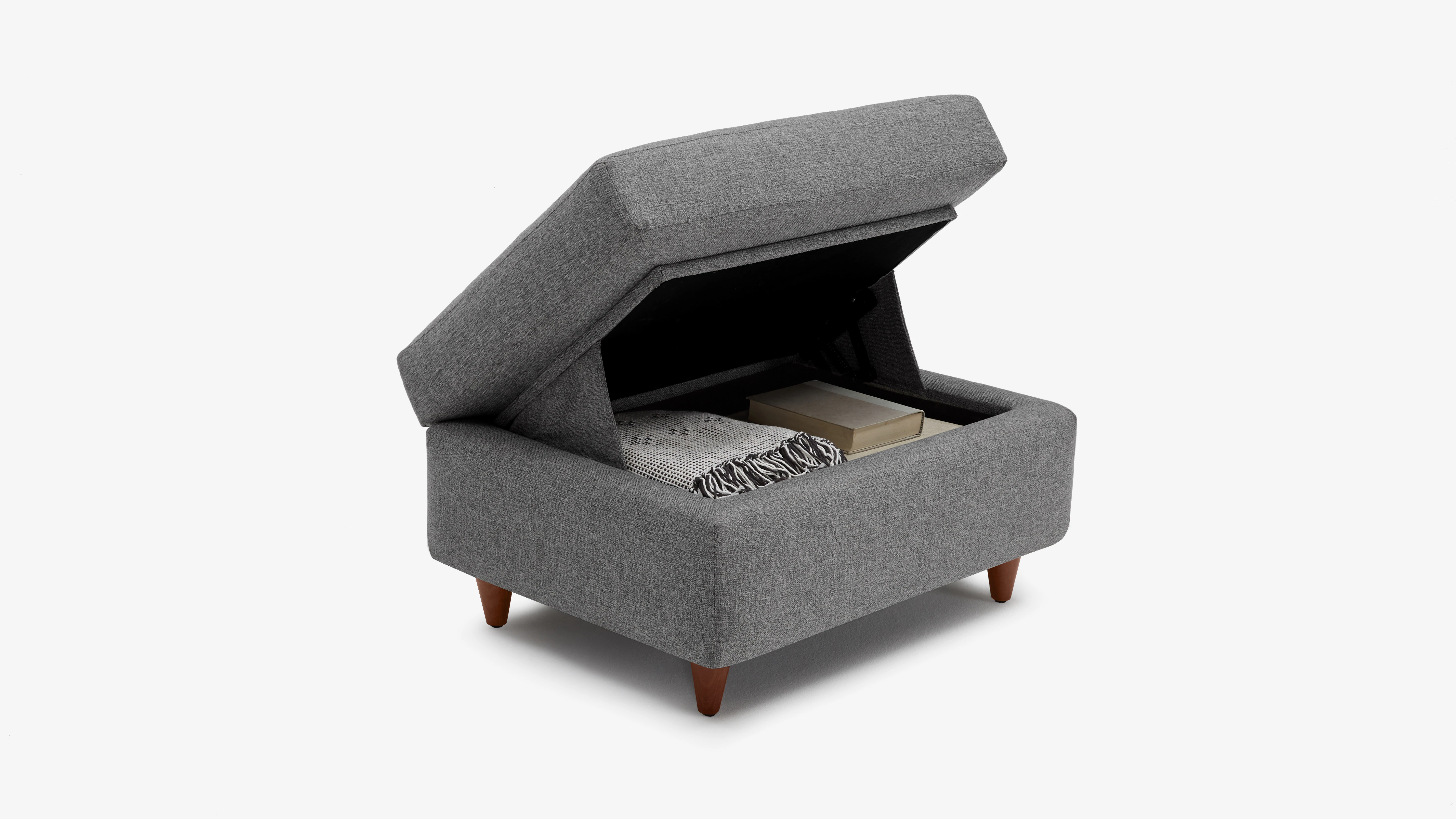 Hughes Storage Ottoman Taylor Felt Grey