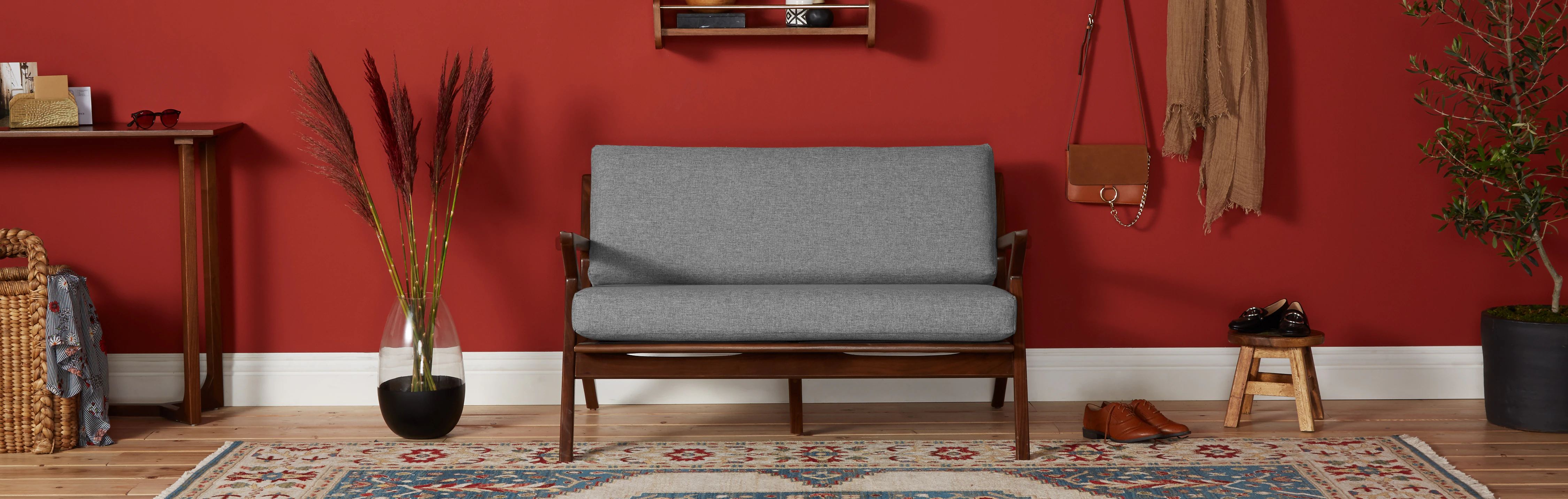 Soto Concave Loveseat Taylor Felt Grey
