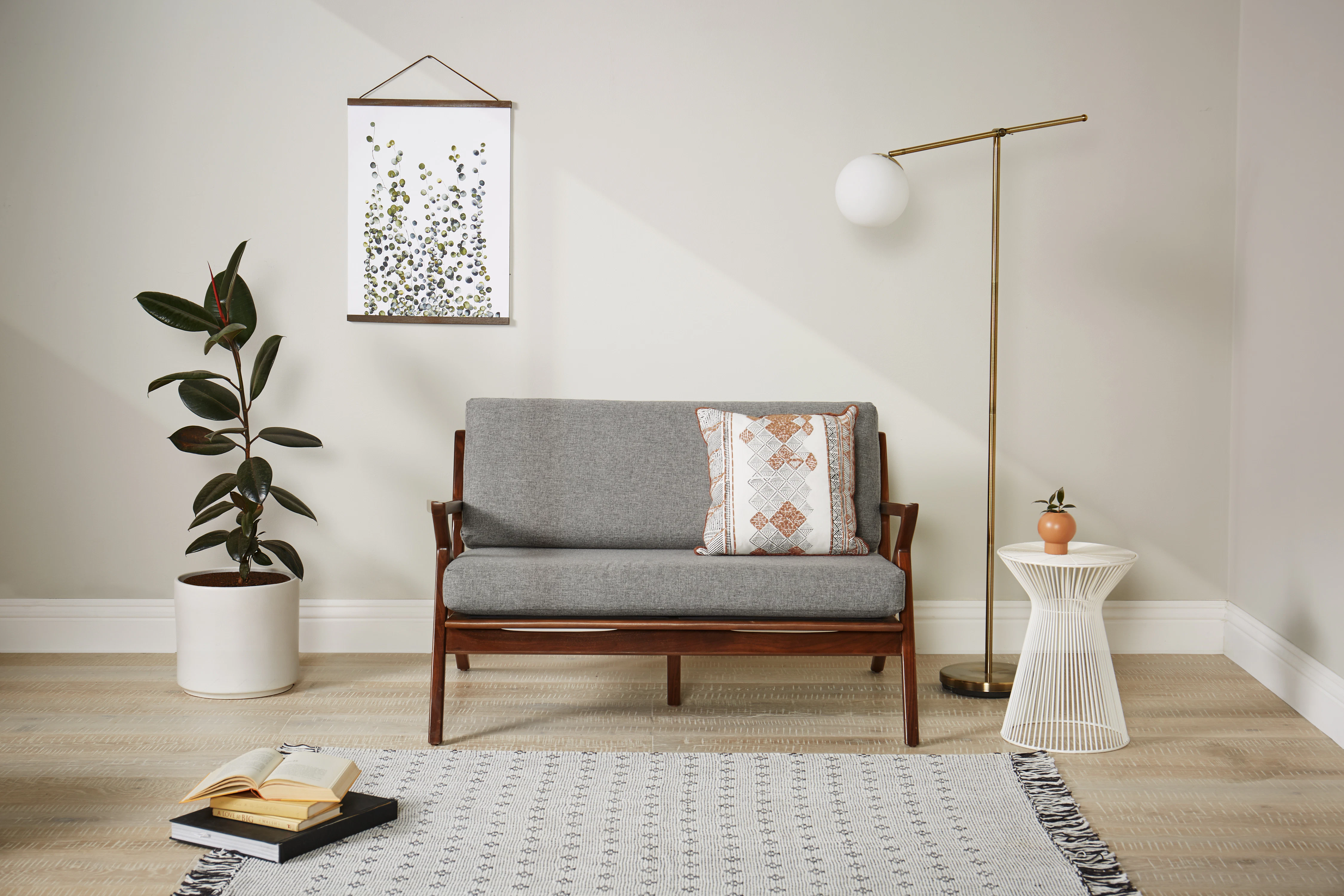 Soto Concave Loveseat Taylor Felt Grey
