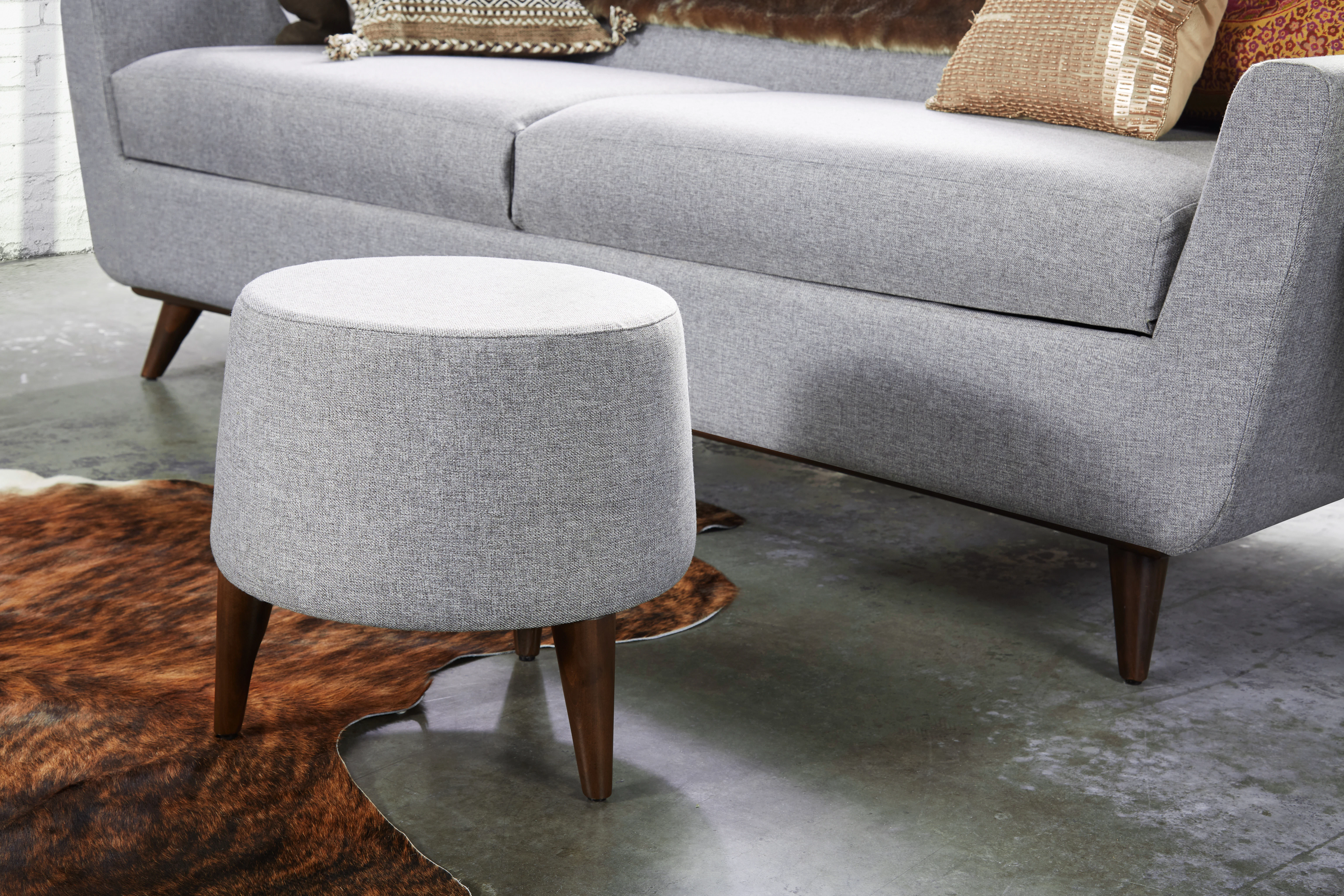 Nettie Ottoman Taylor Felt Grey