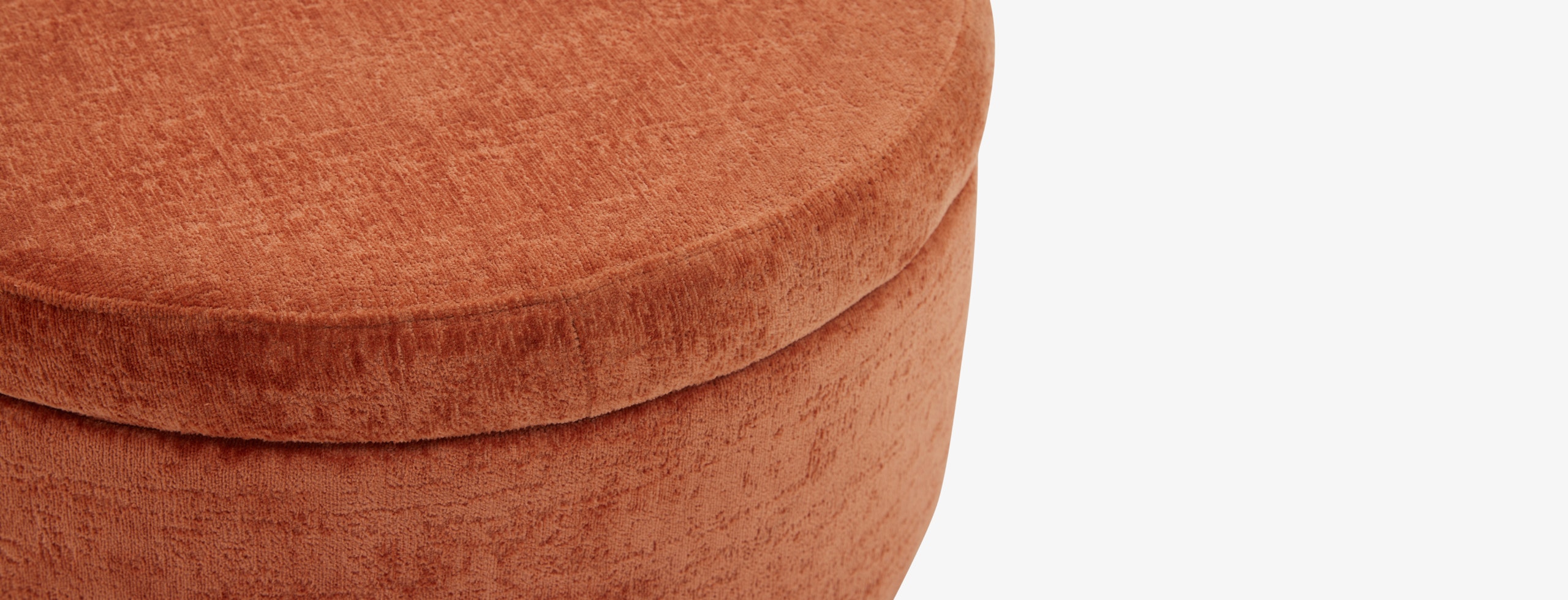 Quinn Large Storage Ottoman Plush Terra Rose