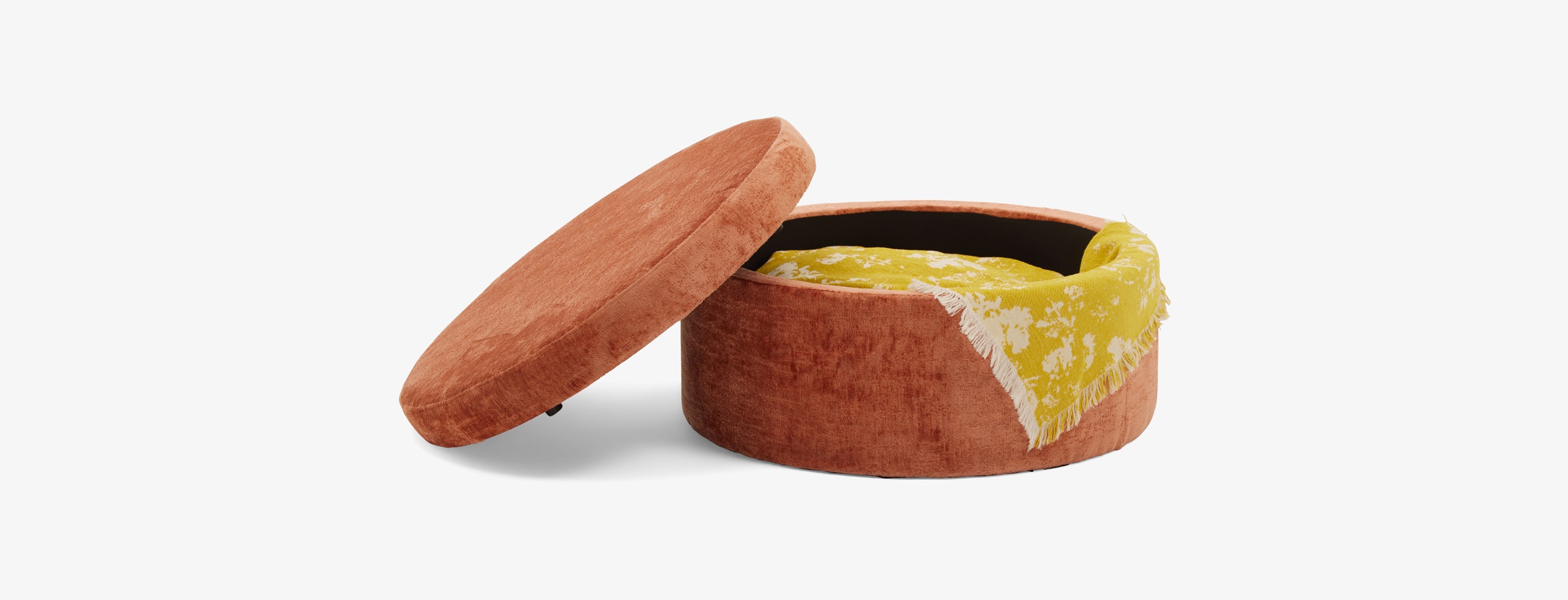 Quinn Large Storage Ottoman Plush Terra Rose