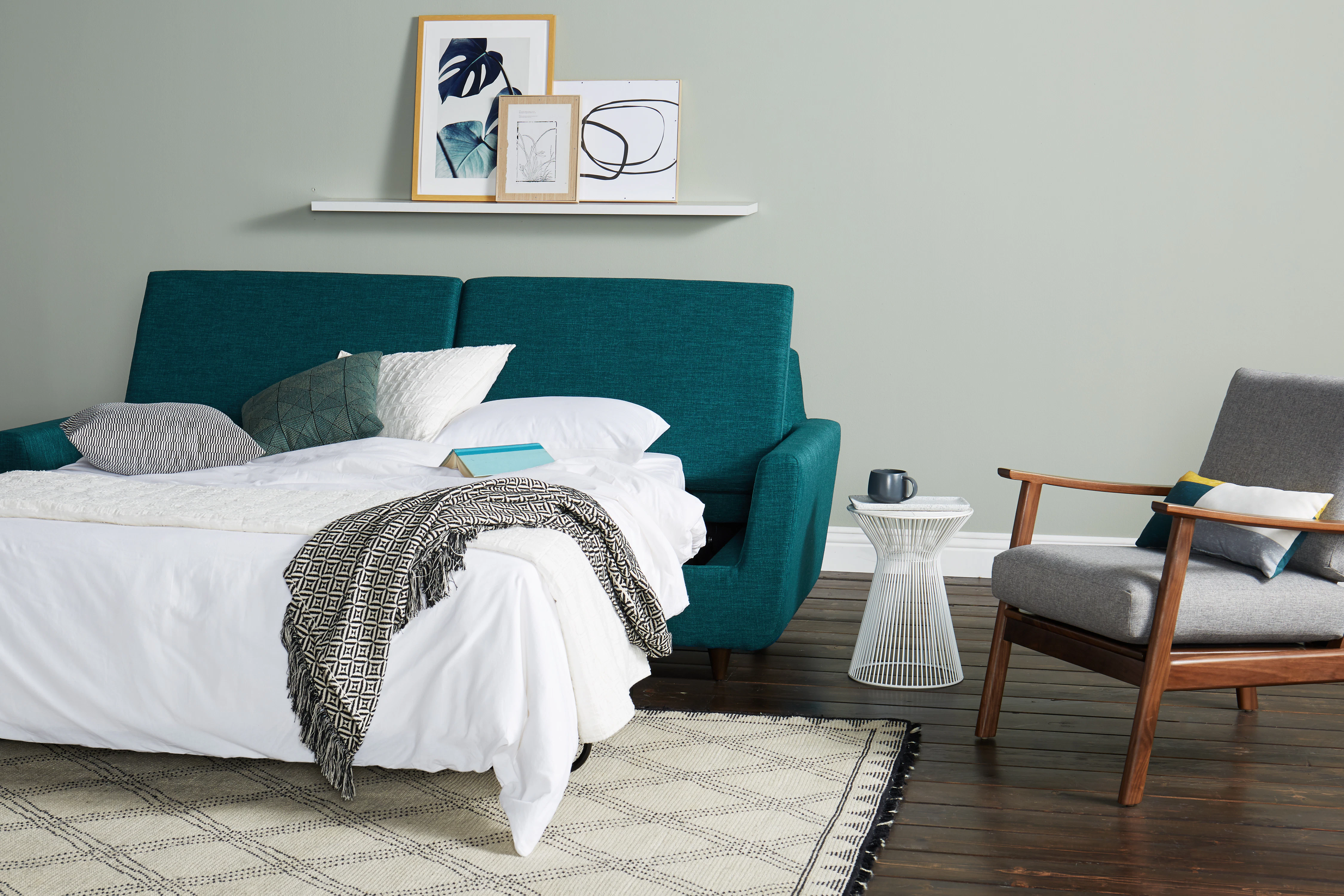 Hughes Sleeper Sofa Key Largo Zenith Teal
