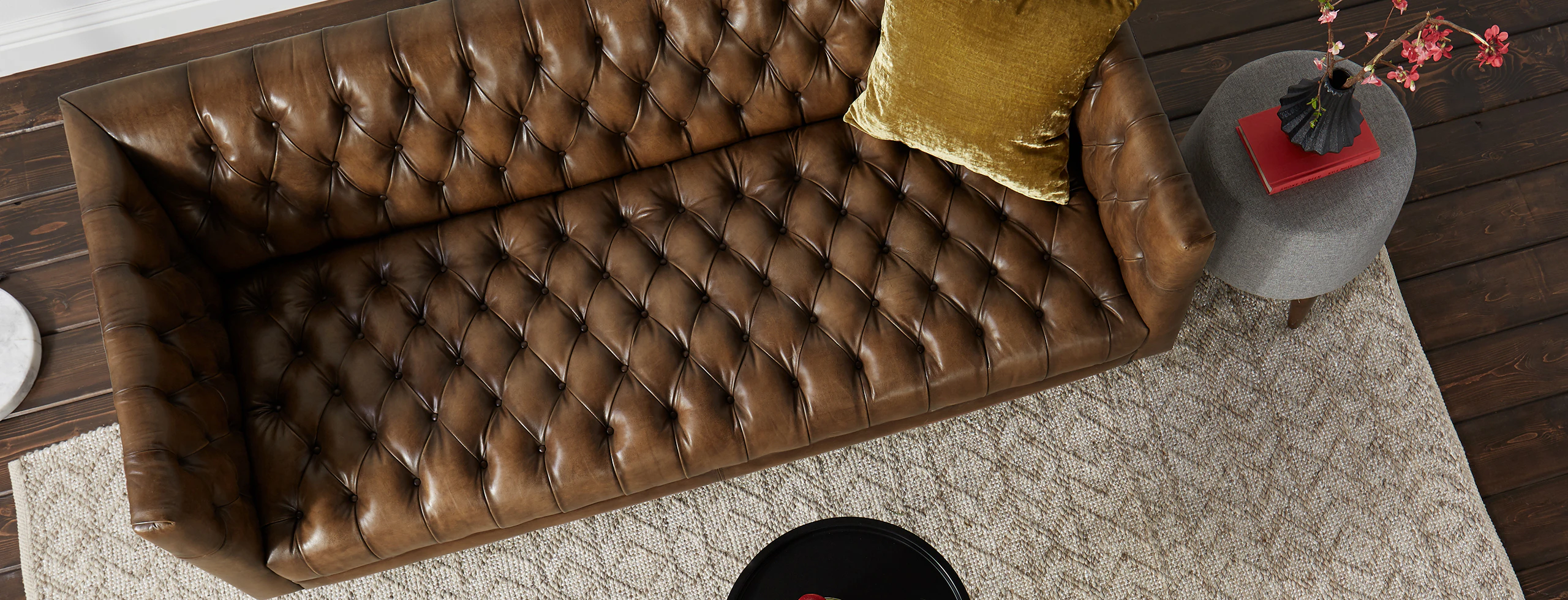 Vaughn 76" Leather Sofa - Thumbnail 2