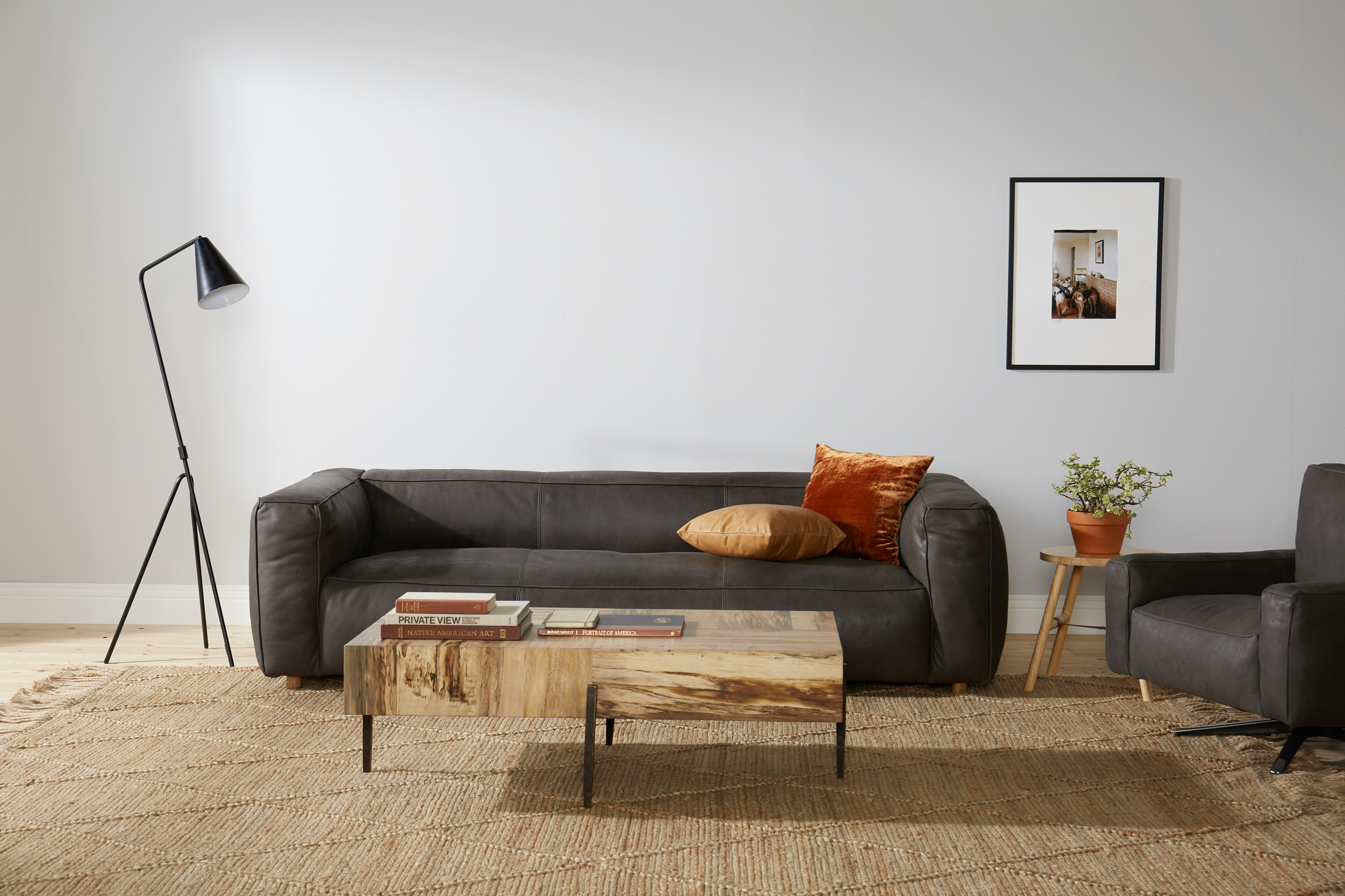 Jaxon Leather Sofa Toledo Graphite