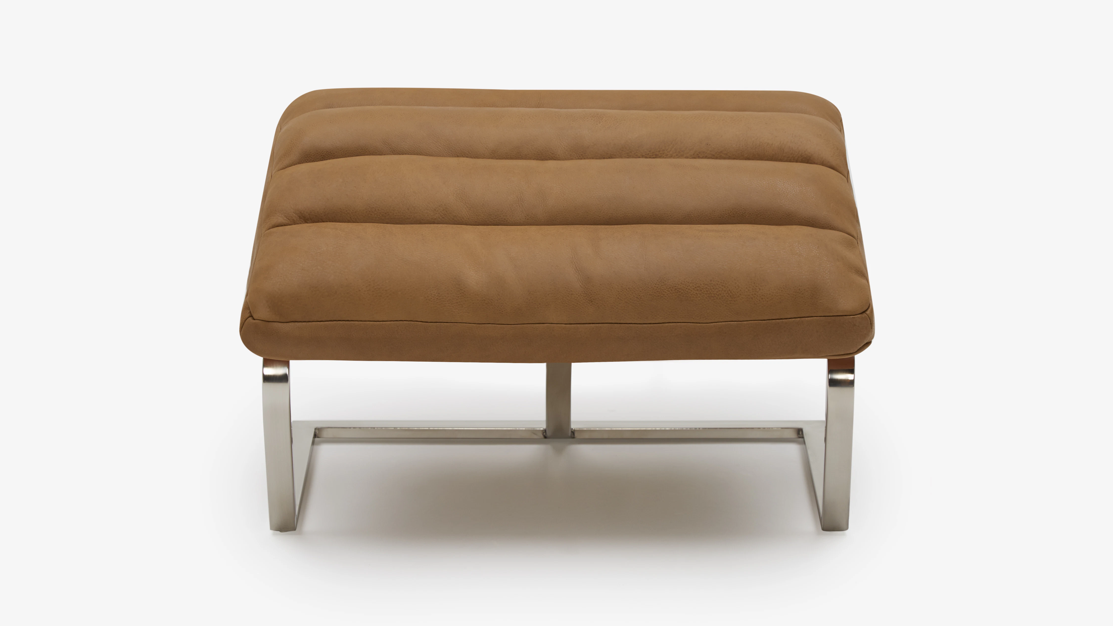 Halston Leather Ottoman Toledo Camel
