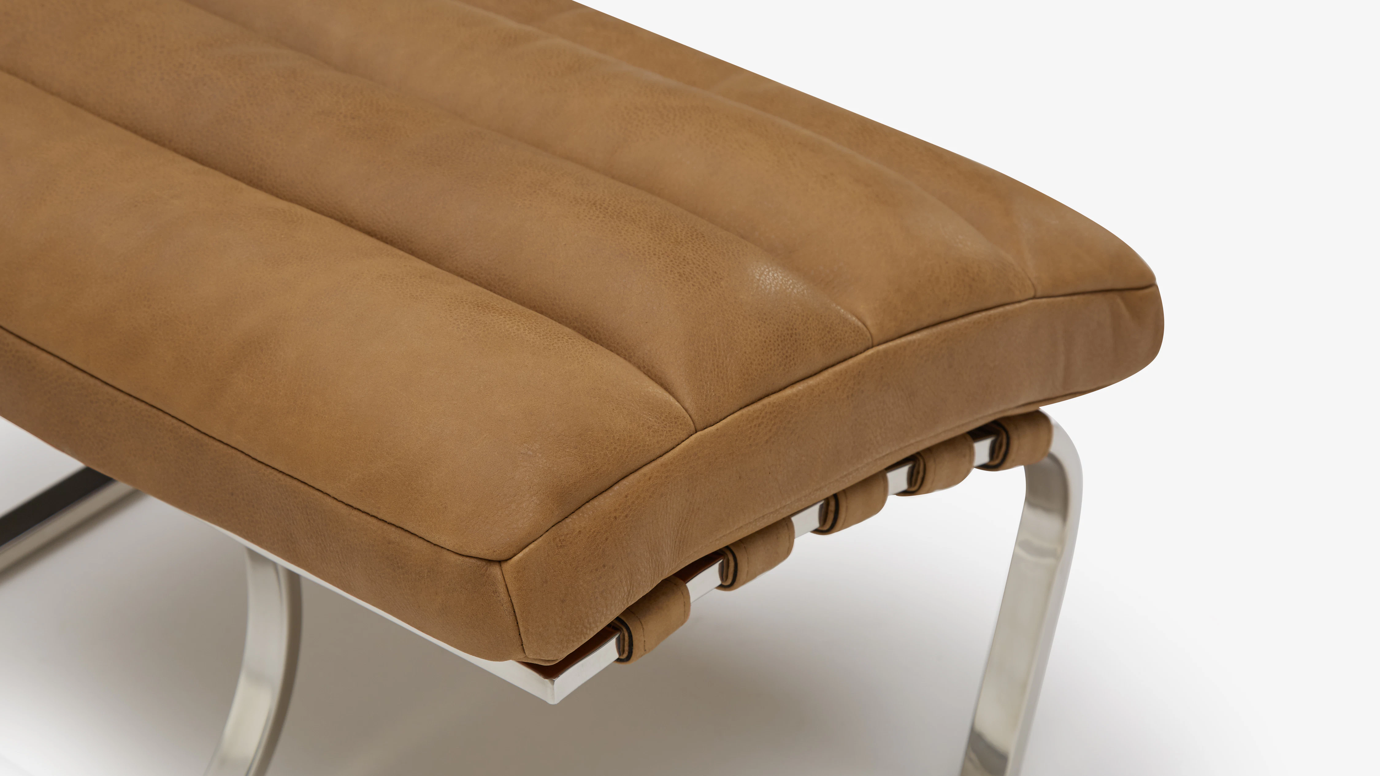Halston Leather Ottoman Toledo Camel