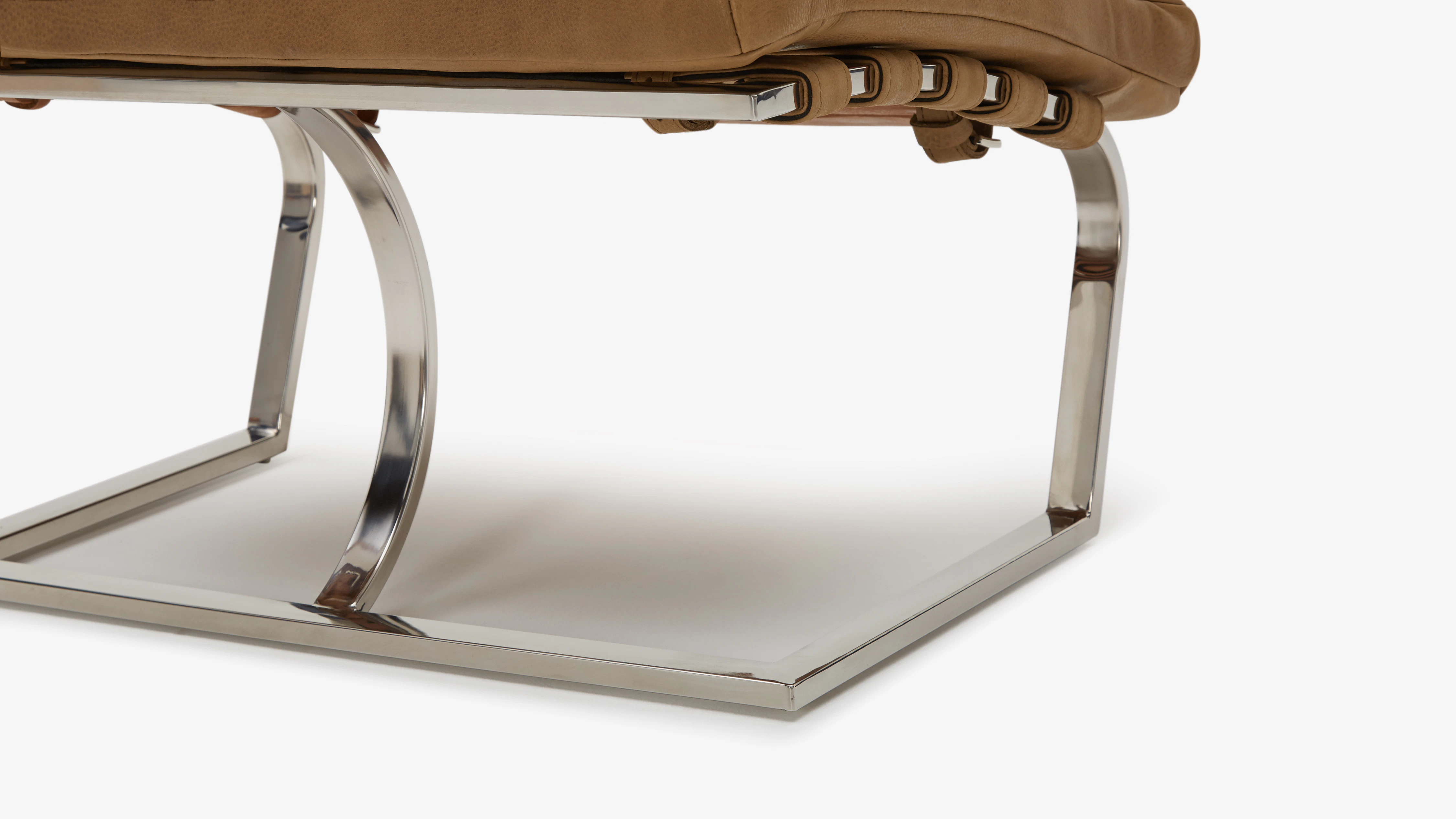 Halston Leather Ottoman Toledo Camel