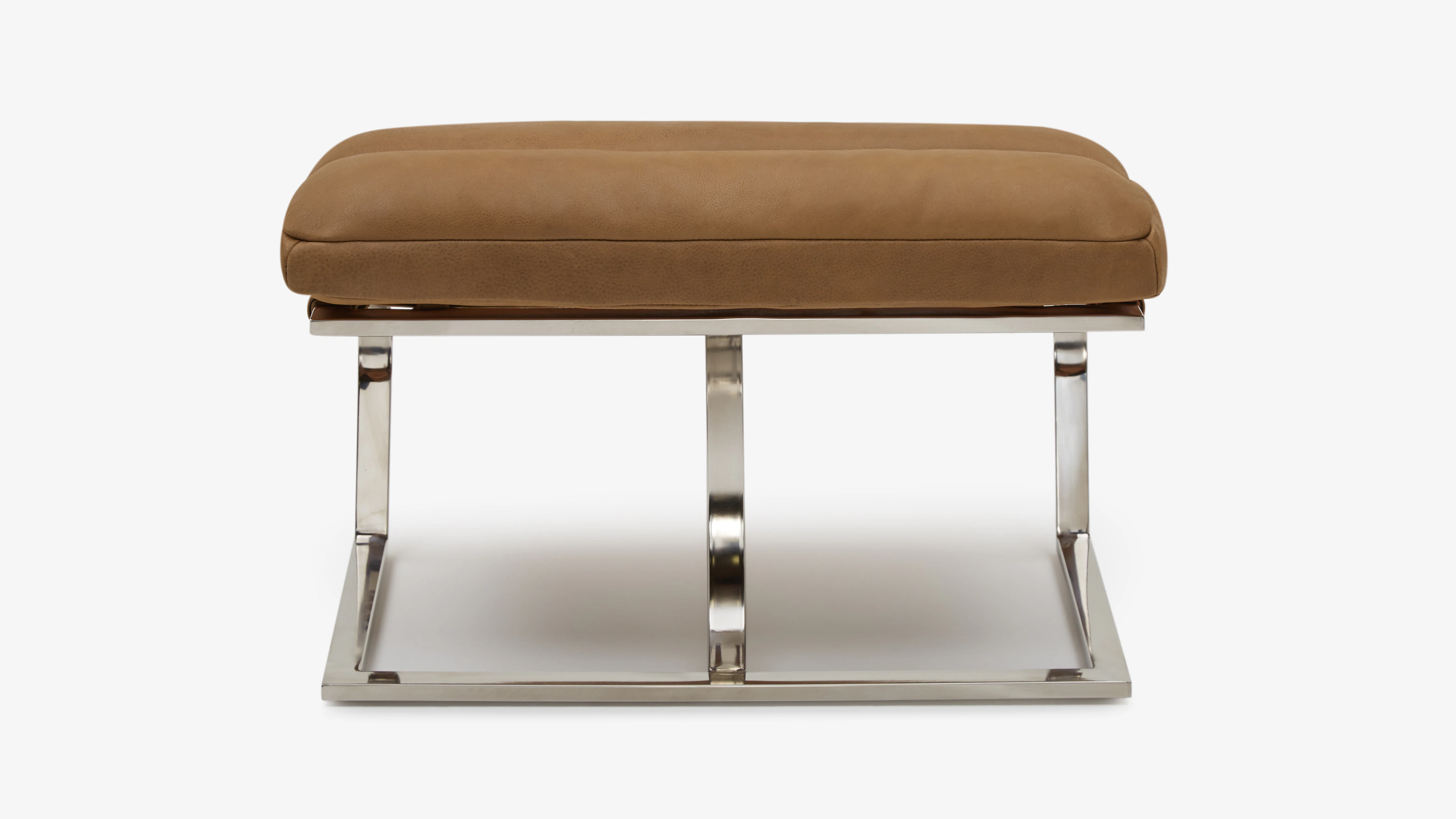 Halston Leather Ottoman Toledo Camel