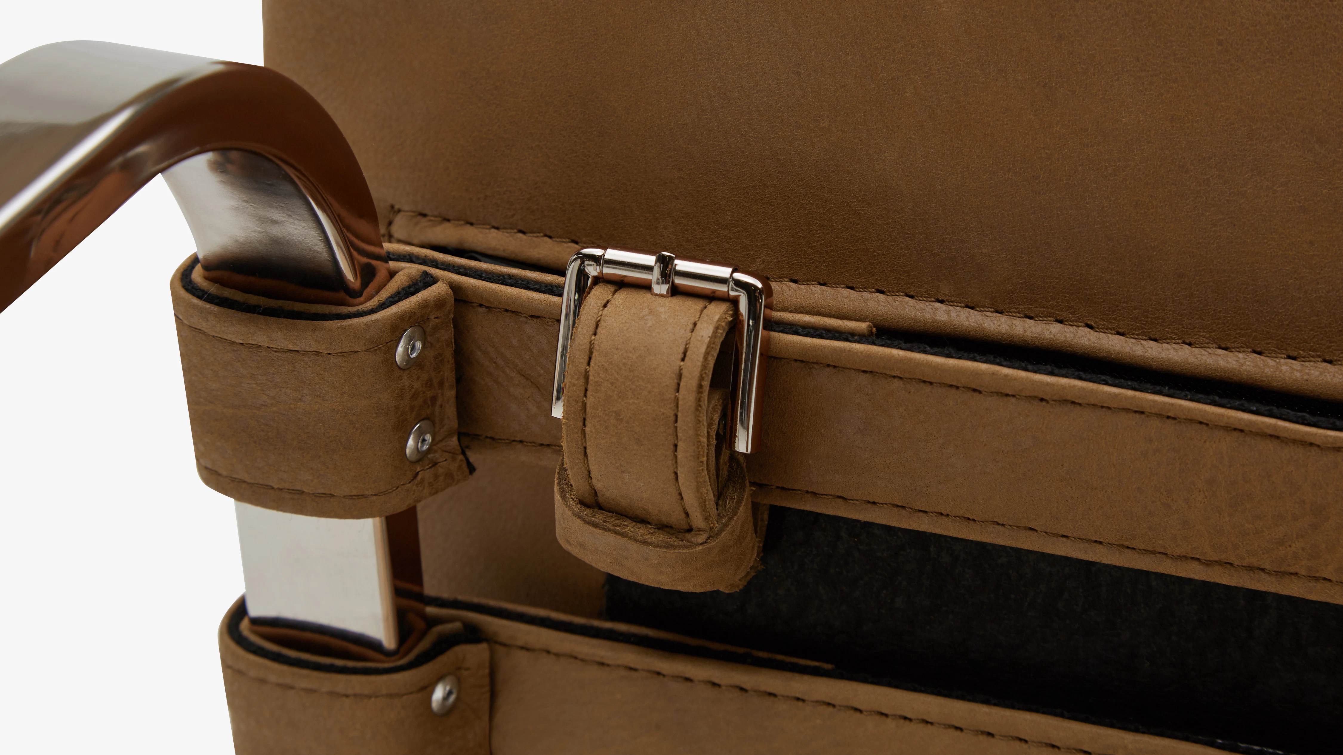 Halston Leather Ottoman Toledo Camel