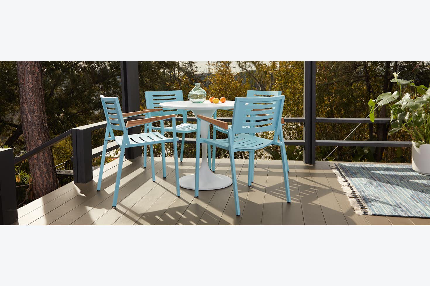 Orly Outdoor Dining Chair Teal