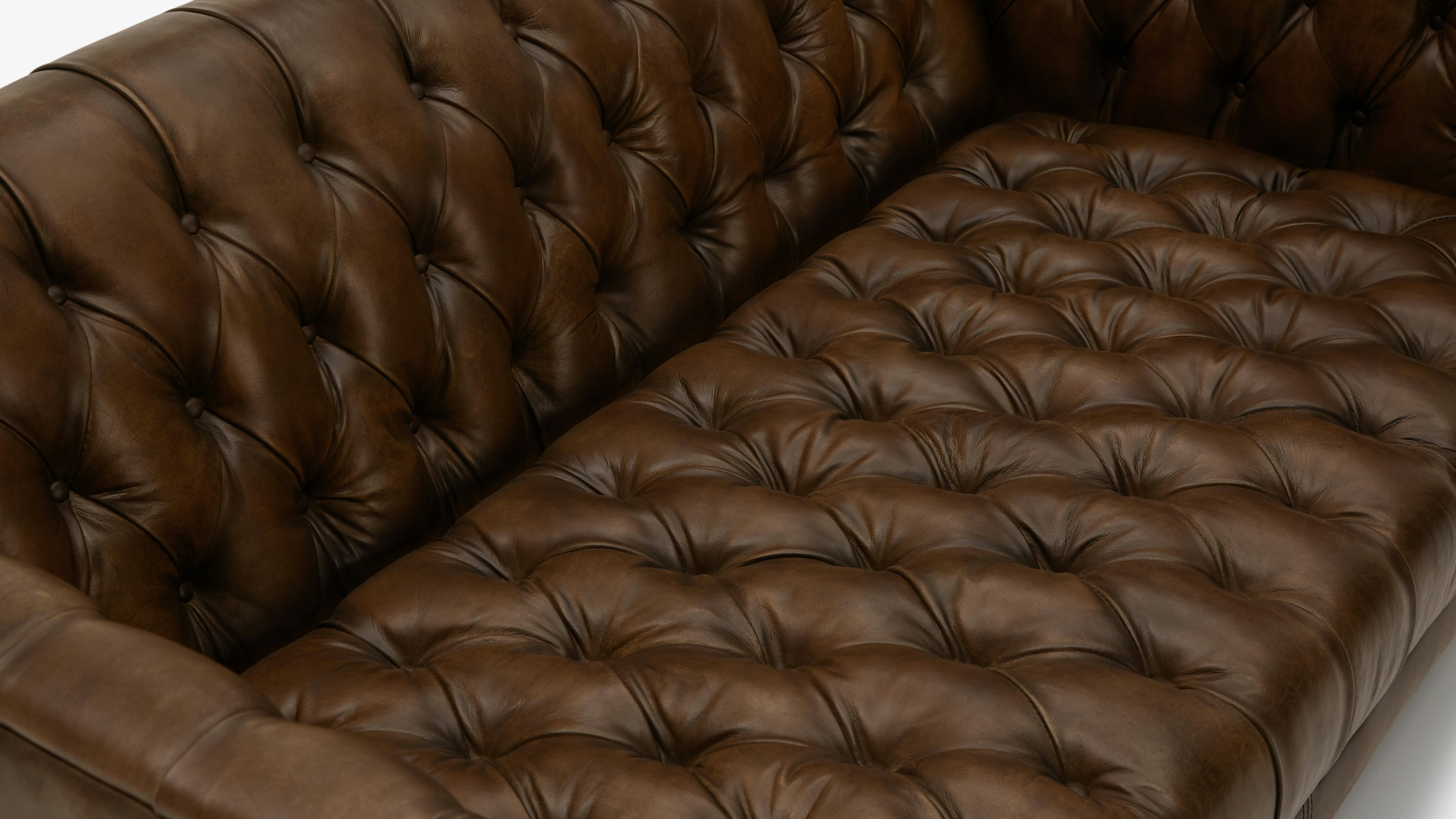Vaughn Leather Apartment Sofa Palermo Coffee