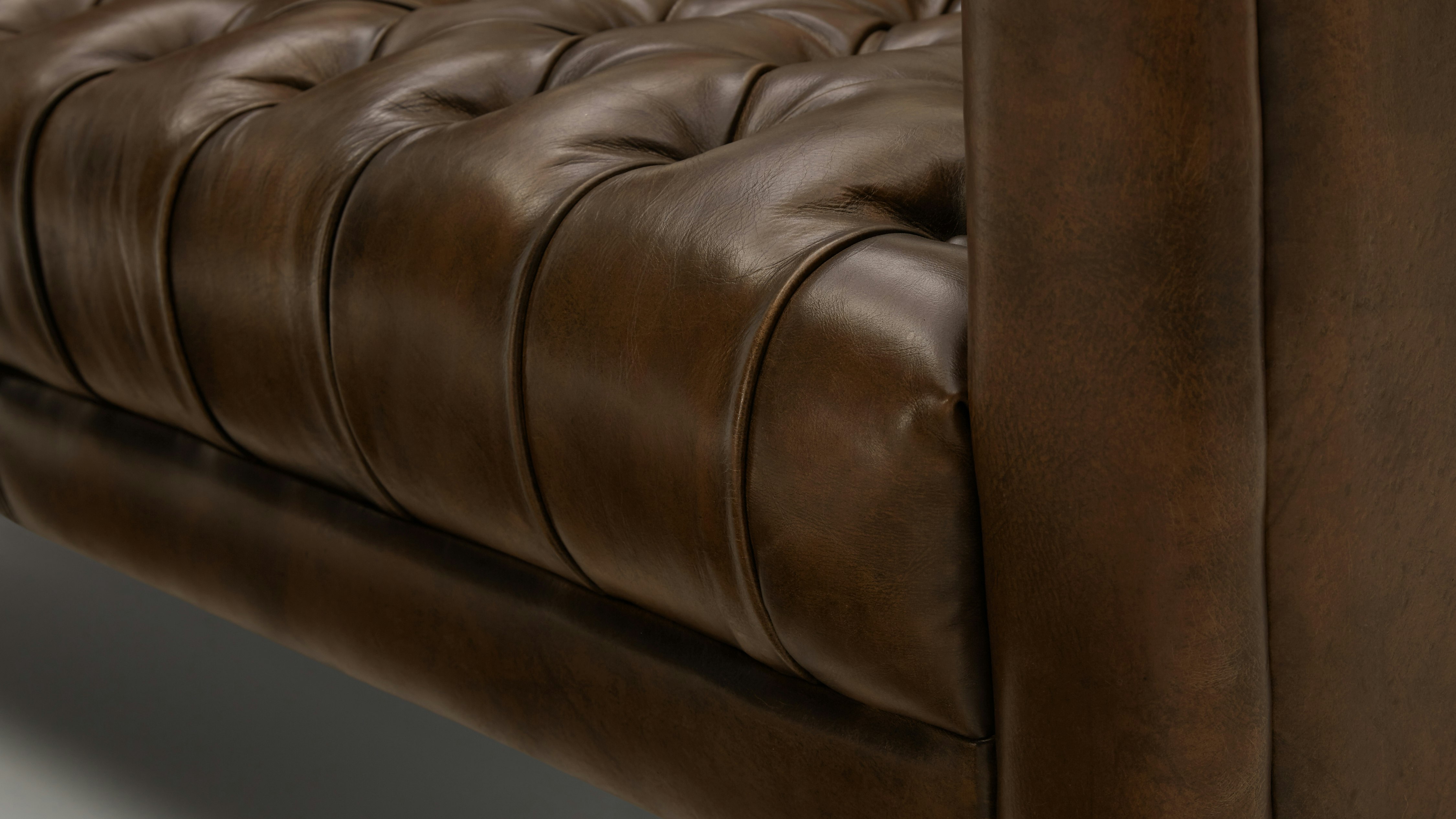 Vaughn Leather Apartment Sofa Palermo Coffee