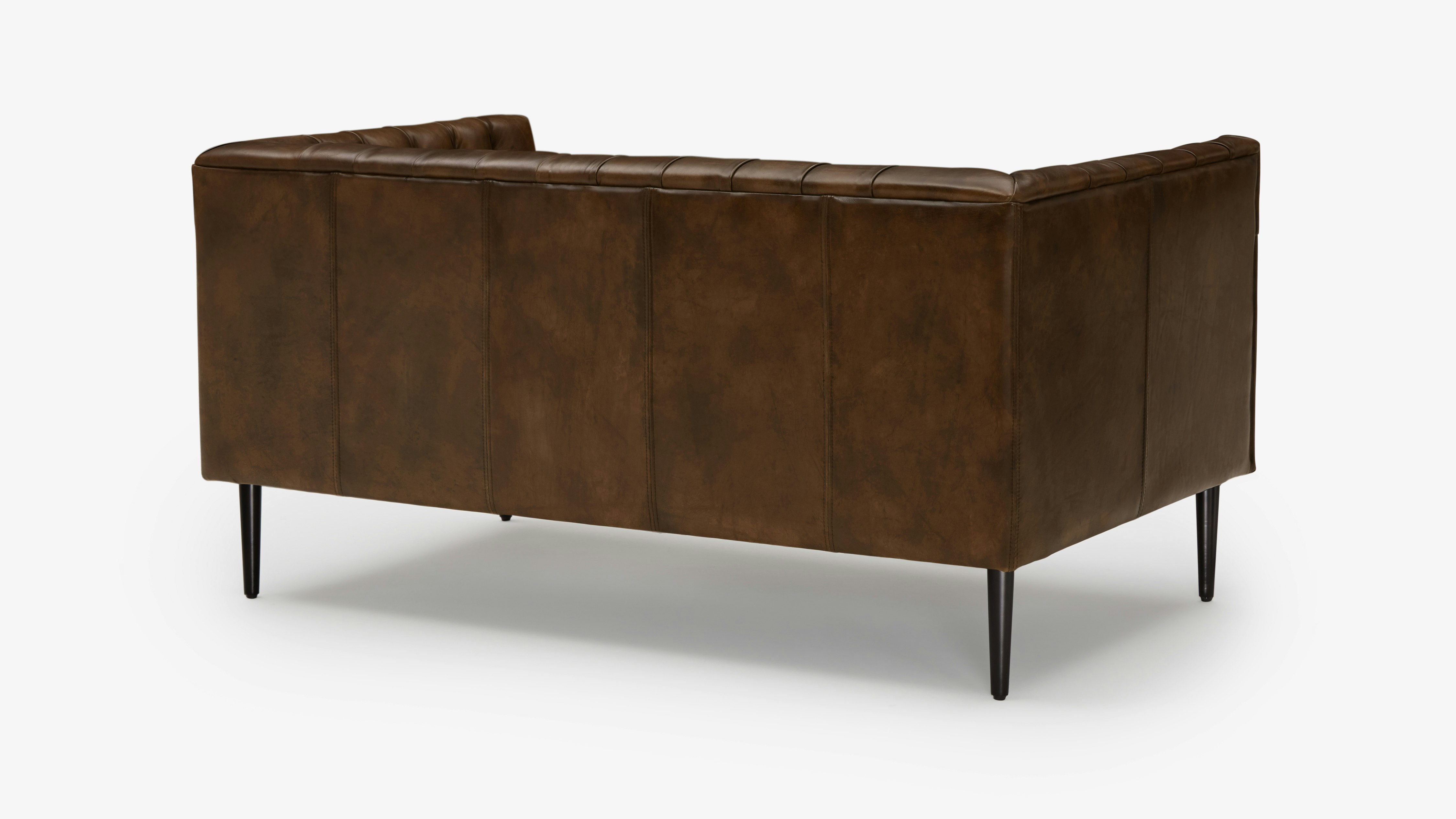 Vaughn Leather Apartment Sofa Palermo Coffee