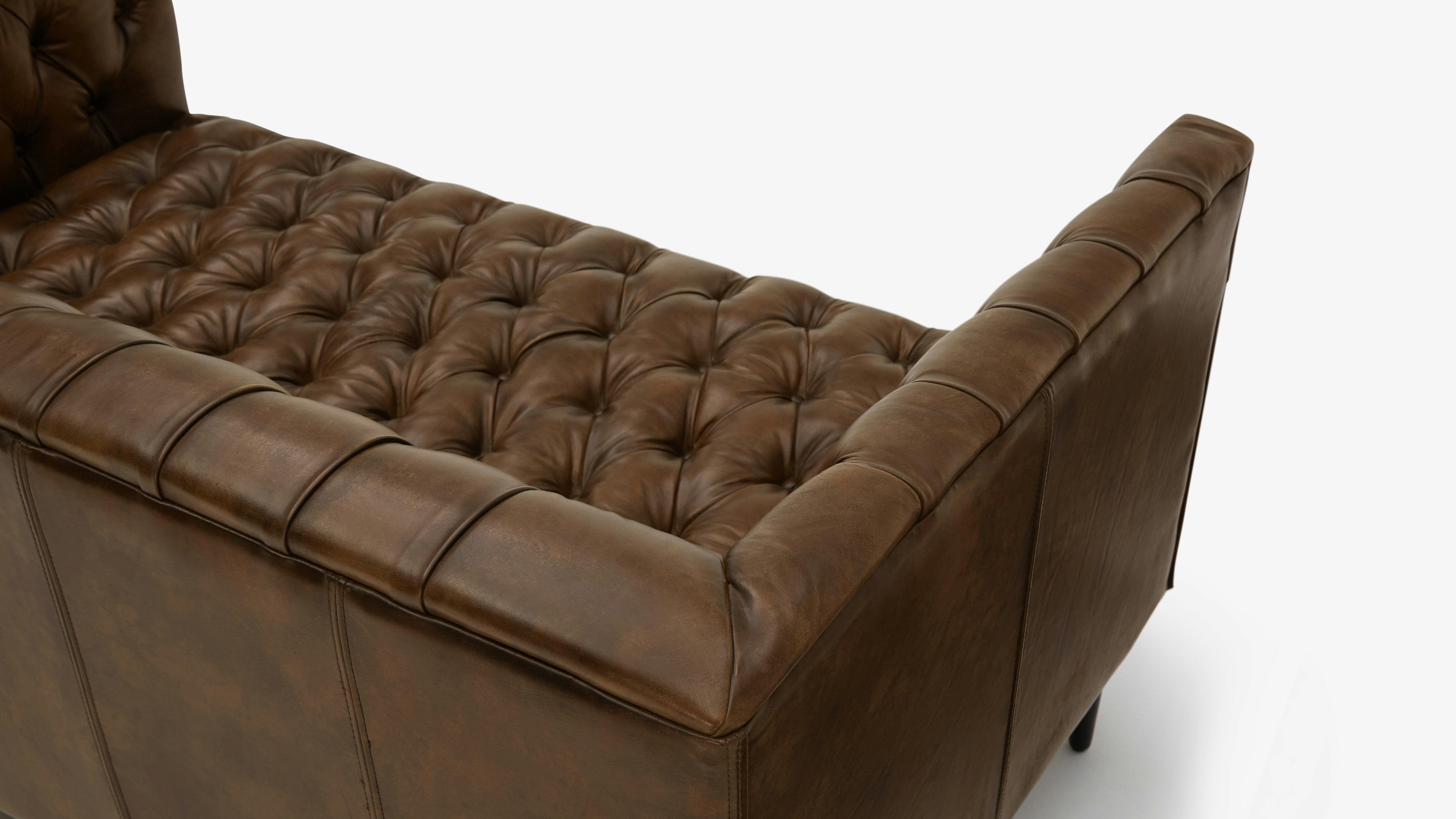 Vaughn Leather Apartment Sofa Palermo Coffee