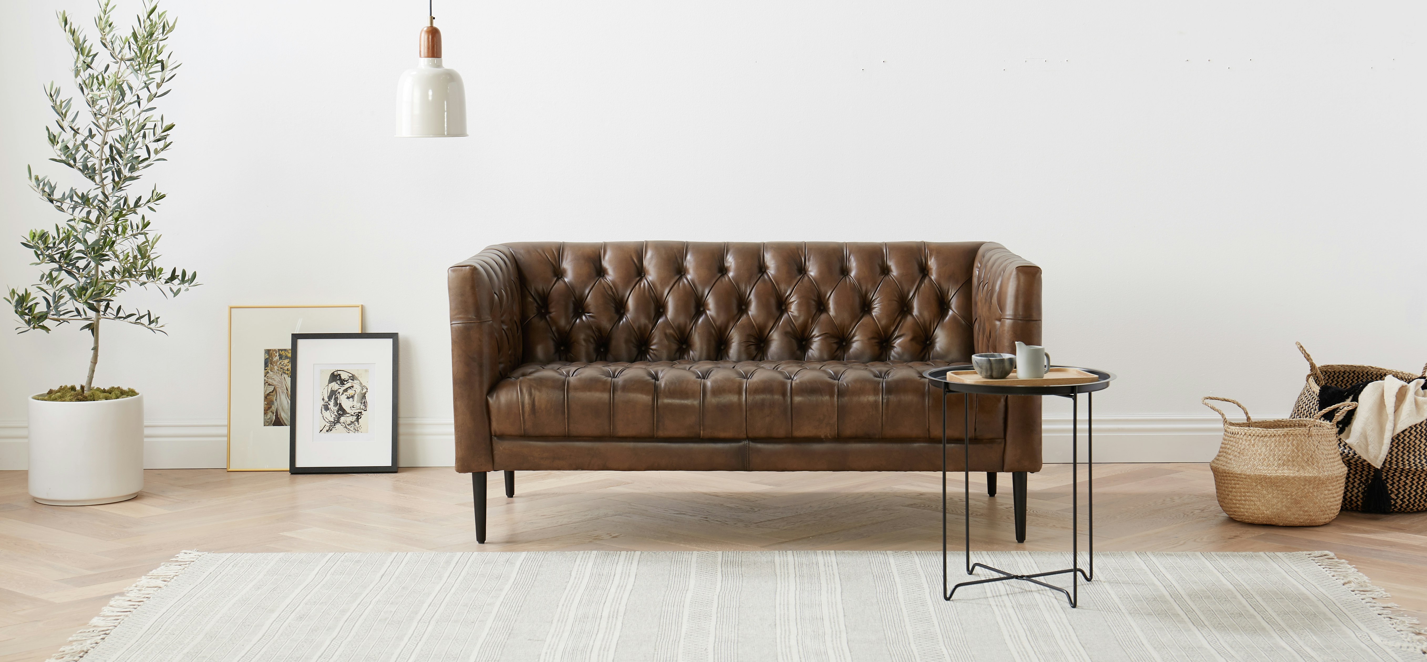 apartment therapy brown leather sofa