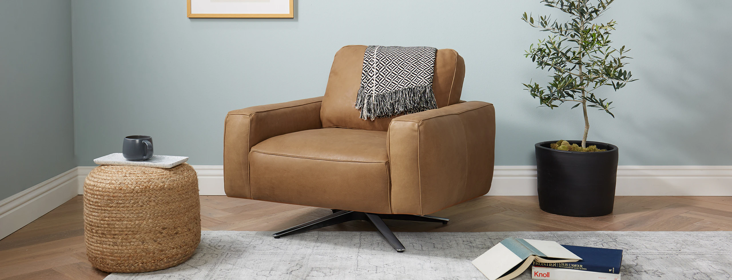 Nova Leather Swivel Chair Toledo Camel