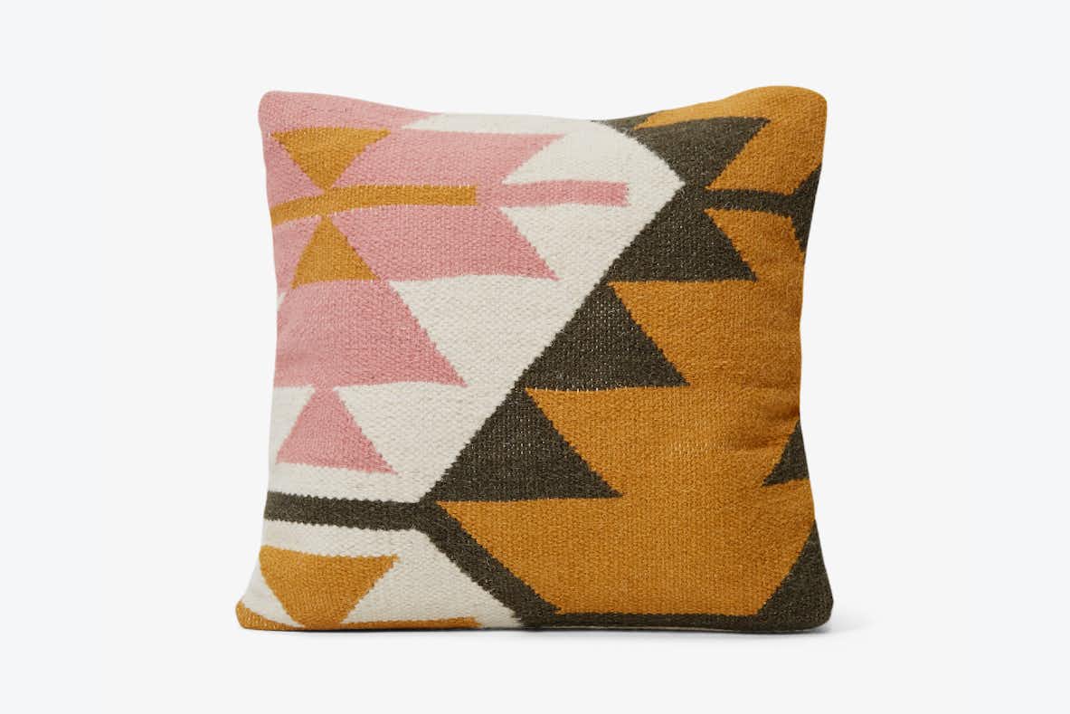 Geo Pink And Yellow Pillow