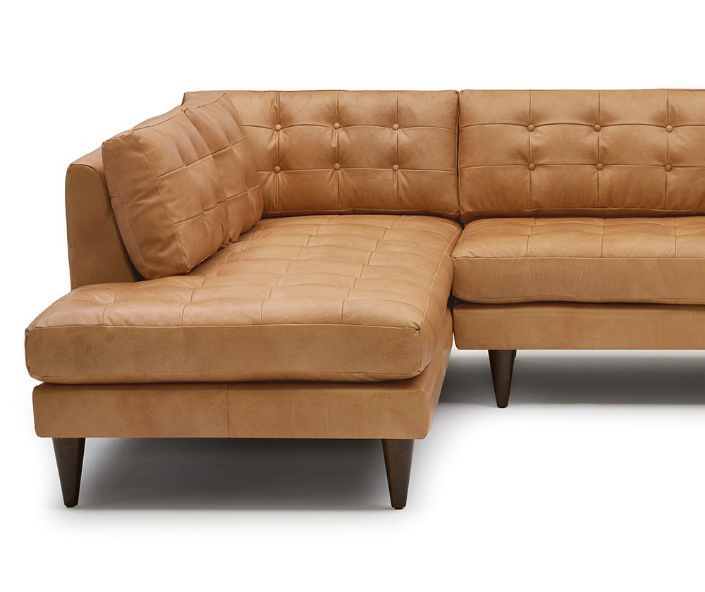 Eliot Leather Sectional with Bumper Joybird