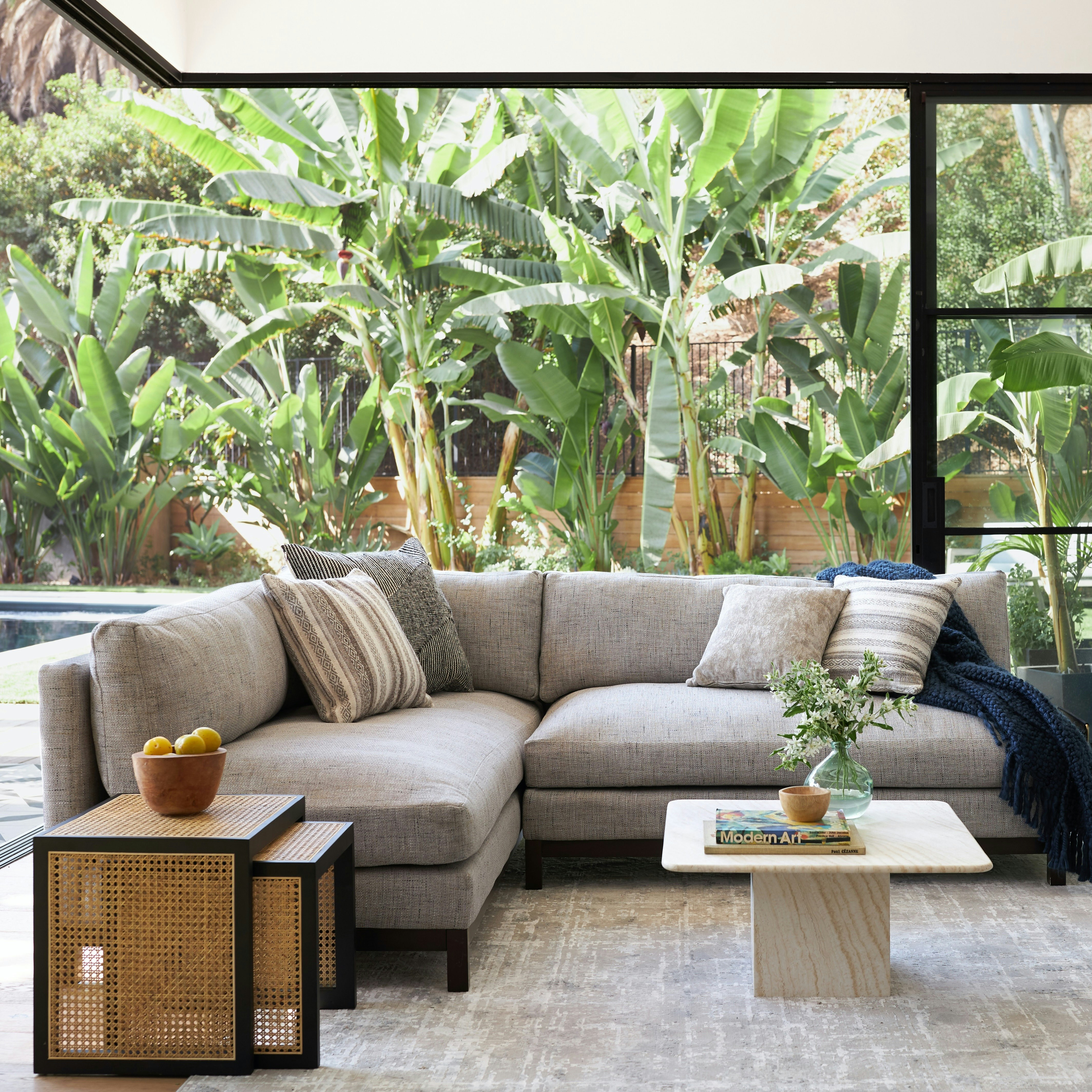 Sleek and modern is the name of the game with this low slung, armless collection, perfect for lounging.