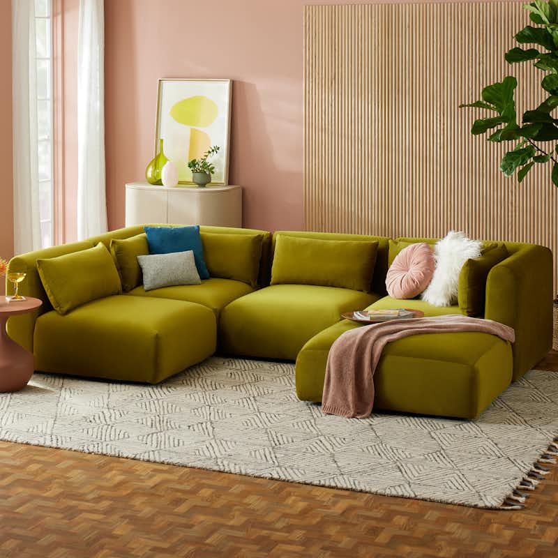 Carin Modular Sofa Bumper Sectional Royale Apple 1748910382699