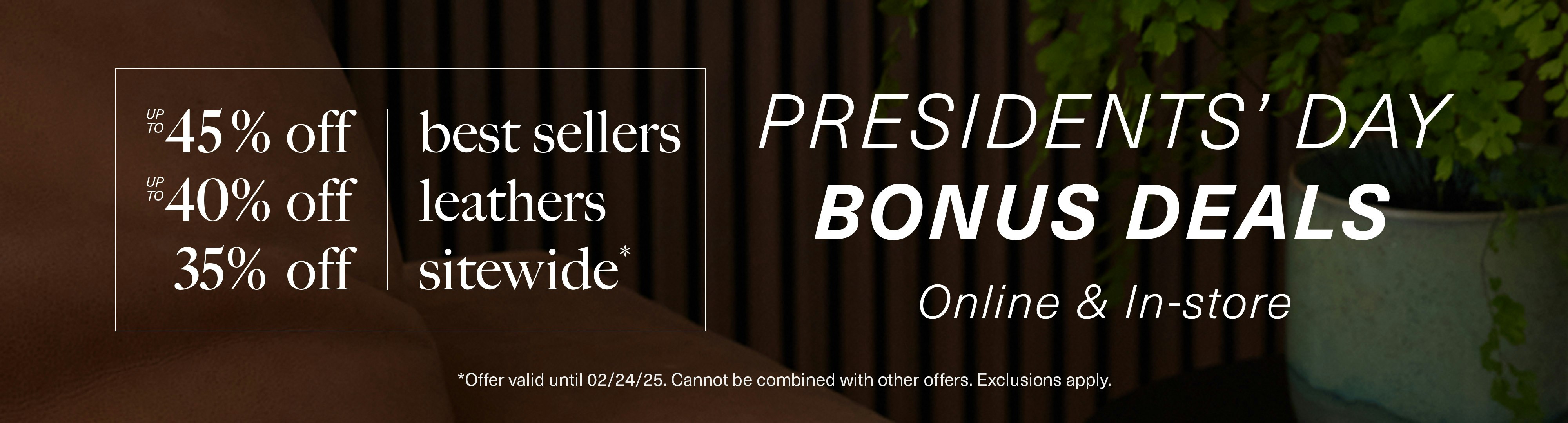 Joybird Nico leather with sale text overlay