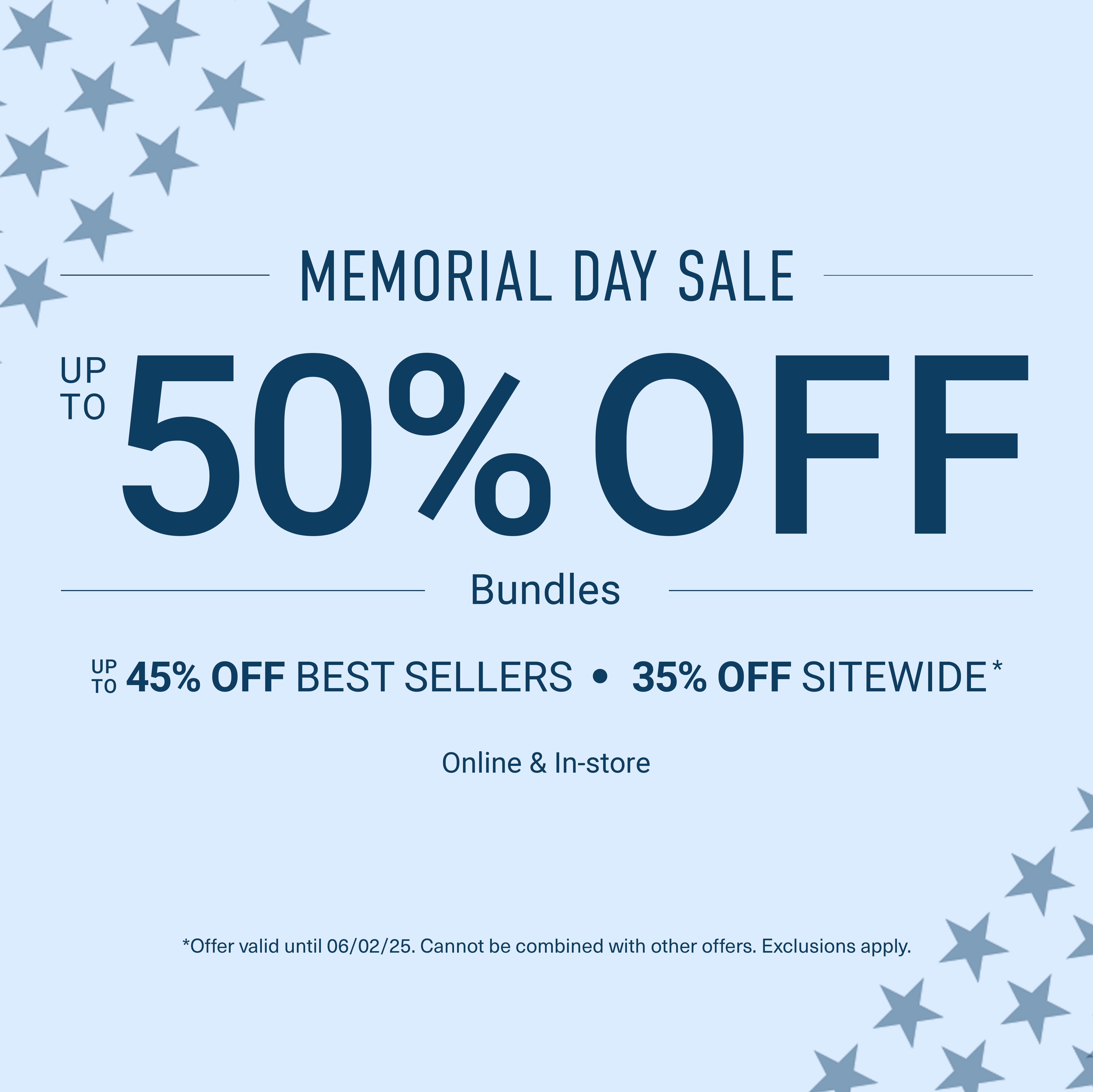 Sale Overlay with blue background and stars