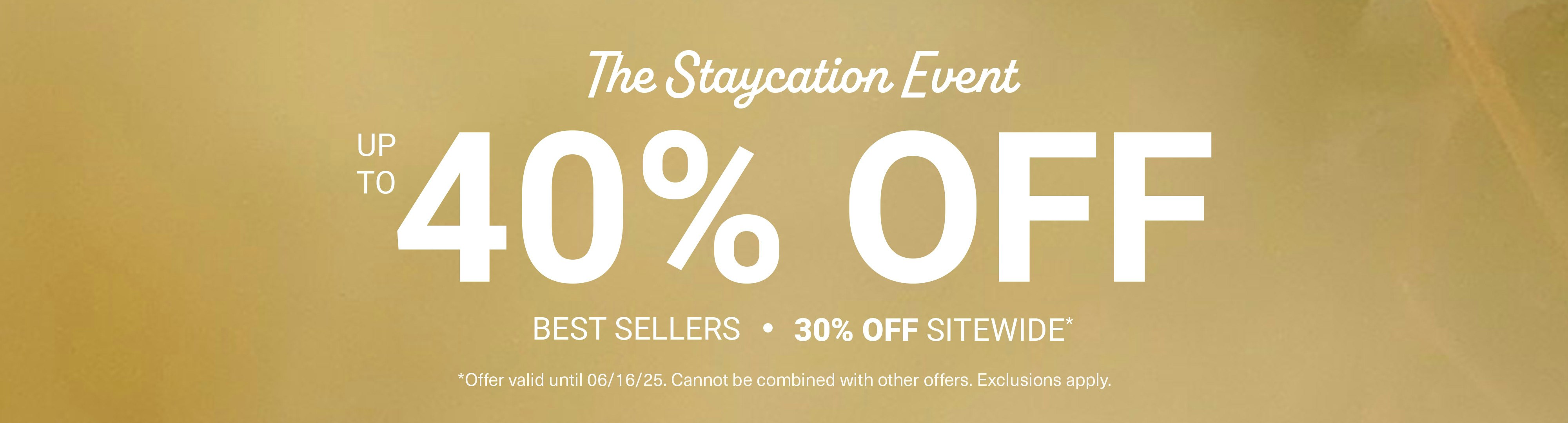 yellow background with sale overlay unto 40% off best sellers 30% off sitewide